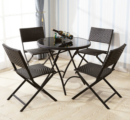 Stylish Rattan Wicker Folding Outdoor Chairs for Patio and Garden