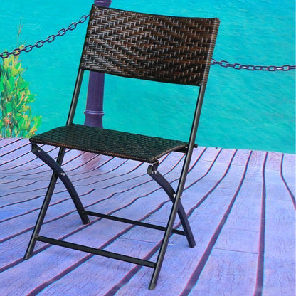 Stylish Rattan Wicker Folding Outdoor Chairs for Patio and Garden