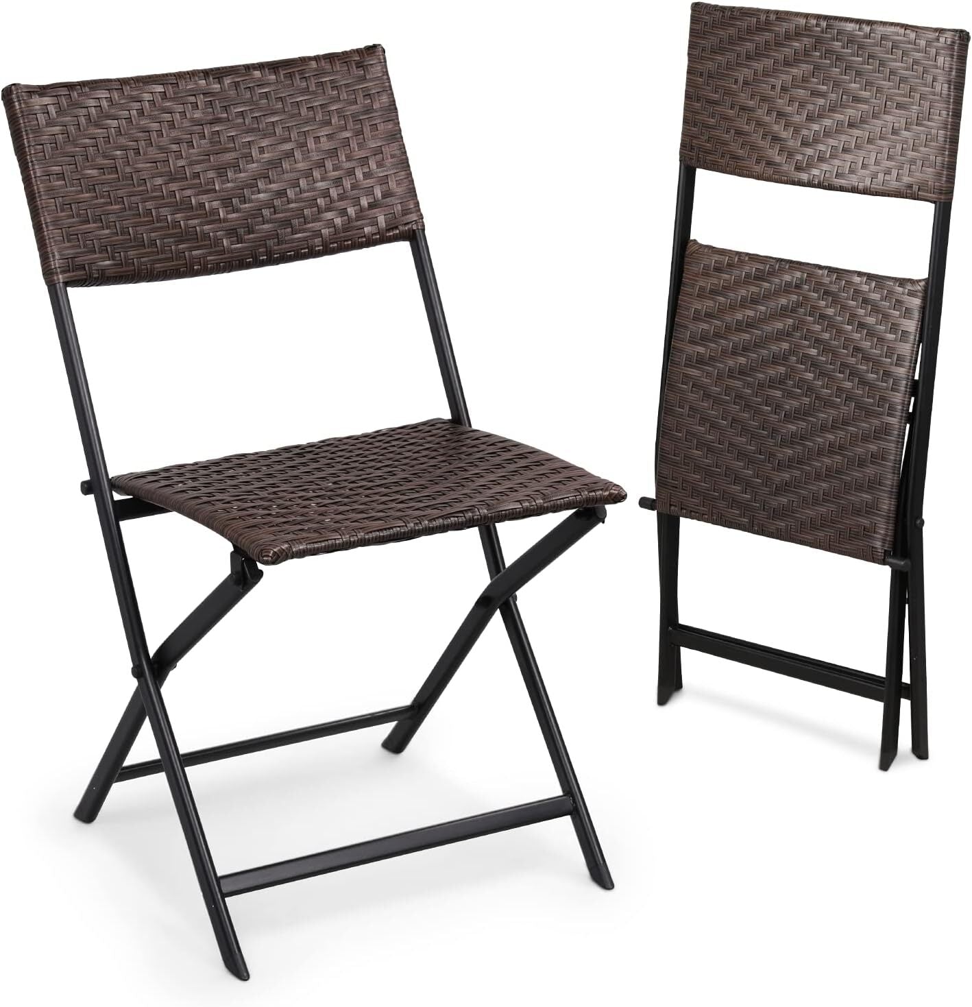 Stylish Rattan Wicker Folding Outdoor Chairs for Patio and Garden