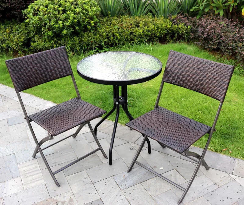 Stylish Rattan Wicker Folding Outdoor Chairs for Patio and Garden