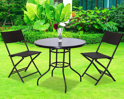 Stylish Rattan Outdoor Furniture Set with Round Table