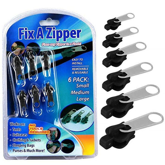 Set of 6 Instant Fix Zippers Easy Repair Solution for Clothing and Bags