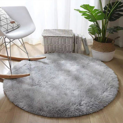 Infinity Round Soft Comfort Shag Rug Platinum