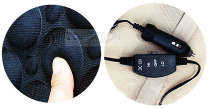 Electric Car Back Massage Cushion Turbo Vibration 12V Black