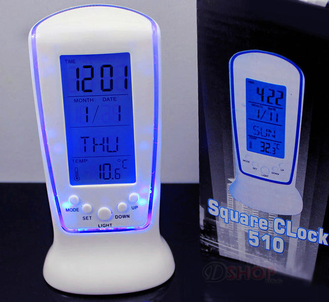 2 Pack Multifunction LCD Digital Alarm Clock with Calendar and Thermometer