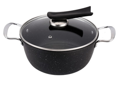 Large Deluxe Non-Stick Stone Frying Pan Pot Cookware Set