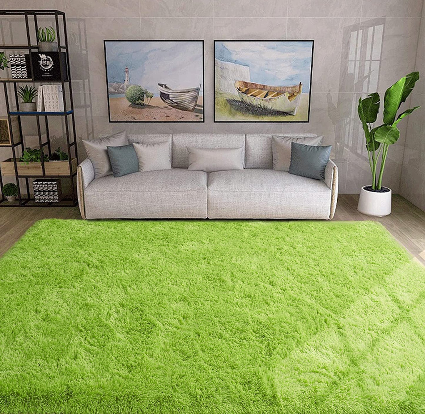 Large 230 x 160 Soft Shag Rug Carpet Mat Green