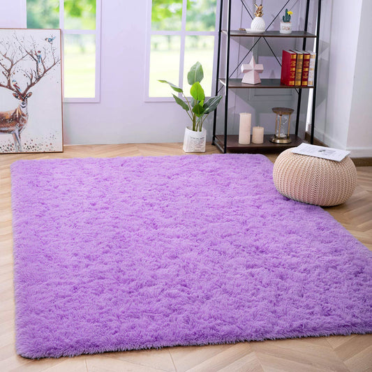 Large 230 x 160 Soft Shag Rug Carpet Mat Purple