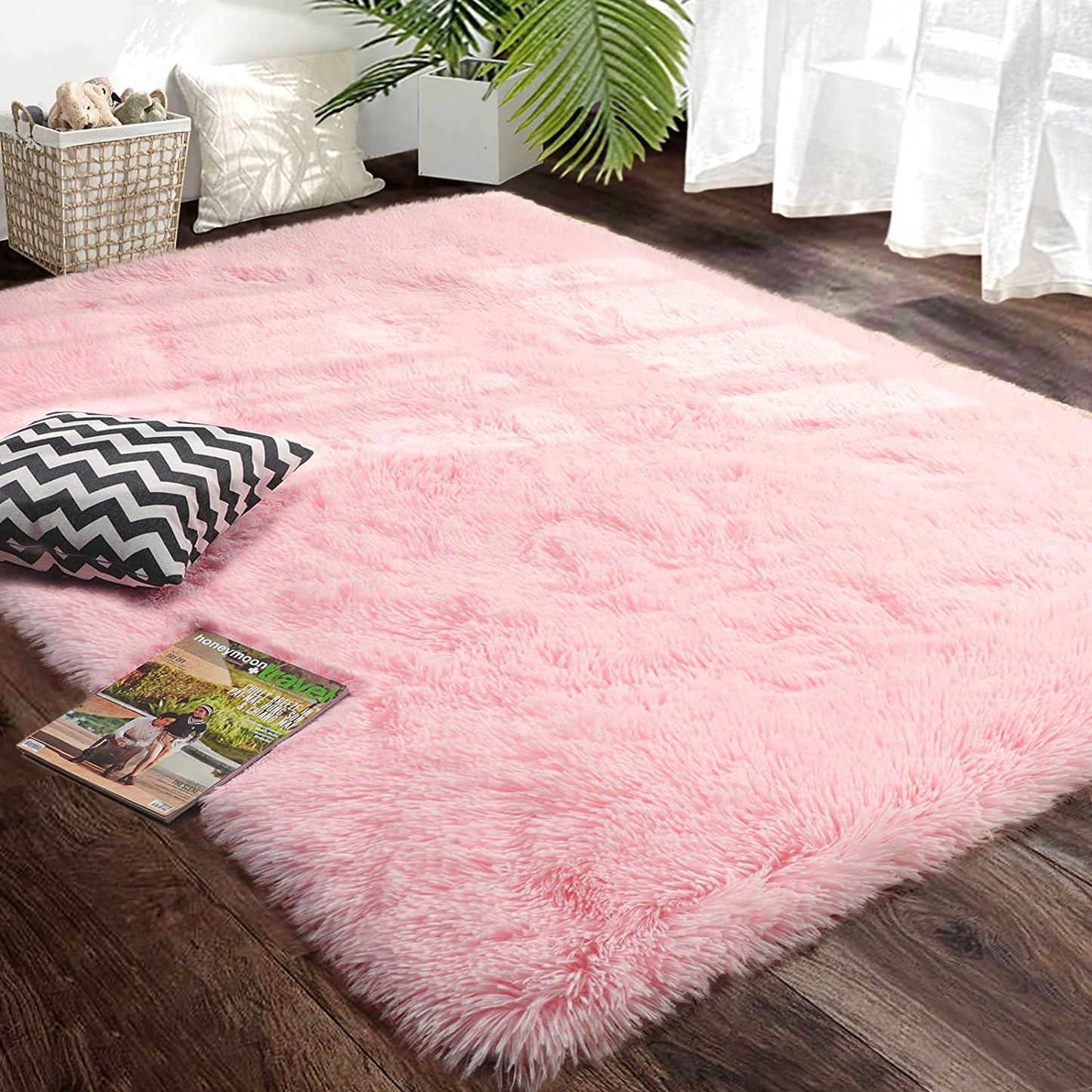 Large 230 x 160 Soft Shag Rug Carpet Mat Pink