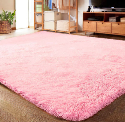 Large 230 x 160 Soft Shag Rug Carpet Mat Pink