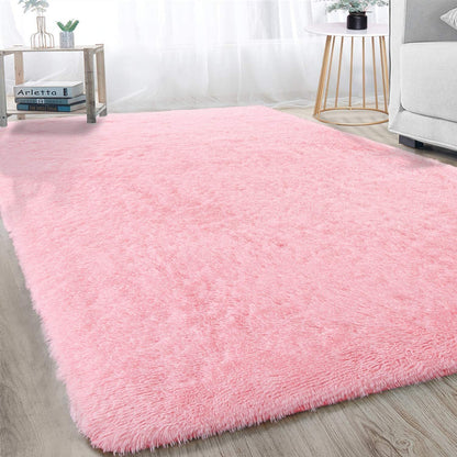 Large 230 x 160 Soft Shag Rug Carpet Mat Pink