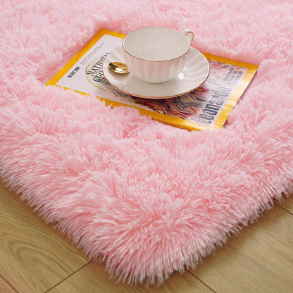 Large 230 x 160 Soft Shag Rug Carpet Mat Pink