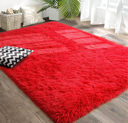 Large 230 x 160 Soft Shag Rug Carpet Mat Red