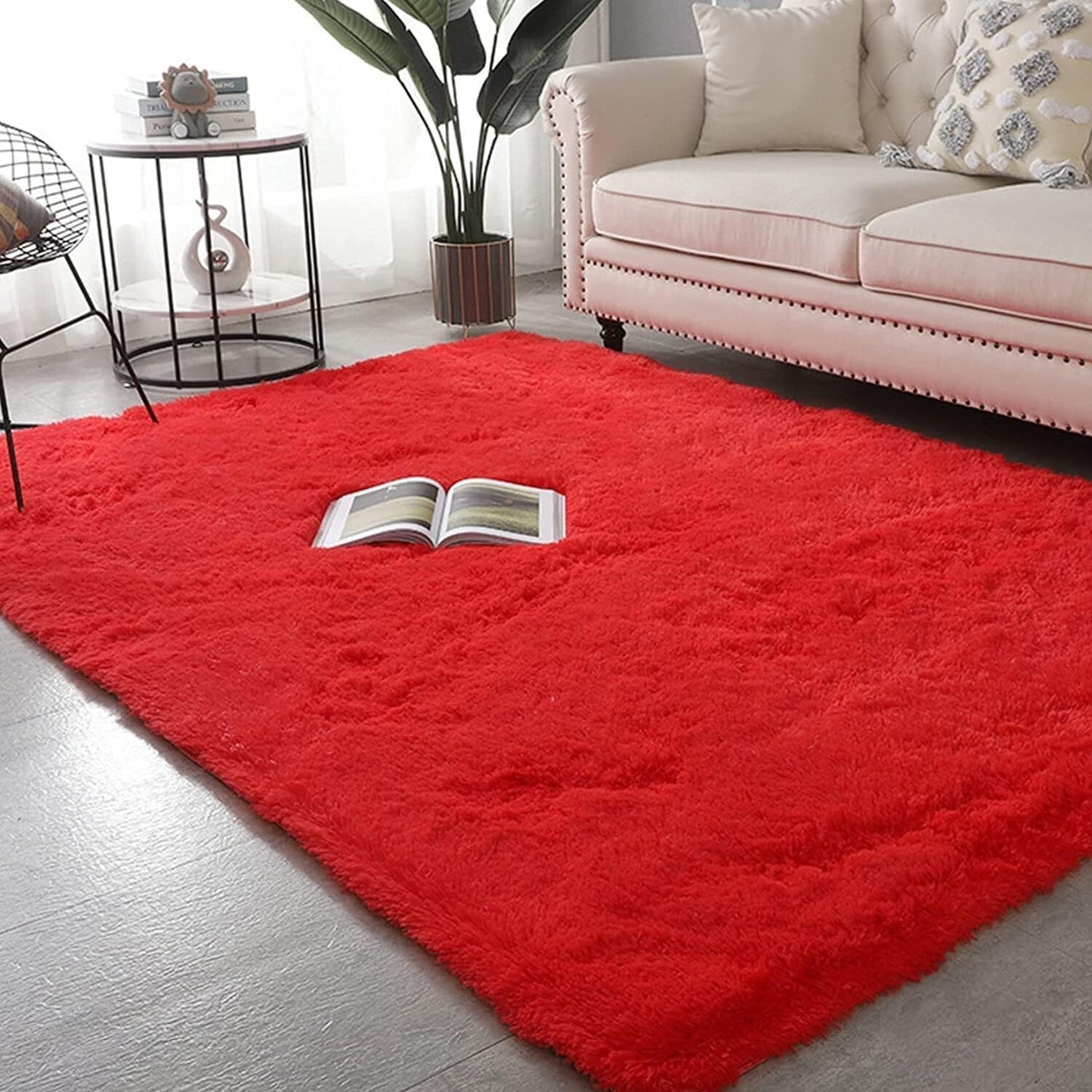 Large 230 x 160 Soft Shag Rug Carpet Mat Red