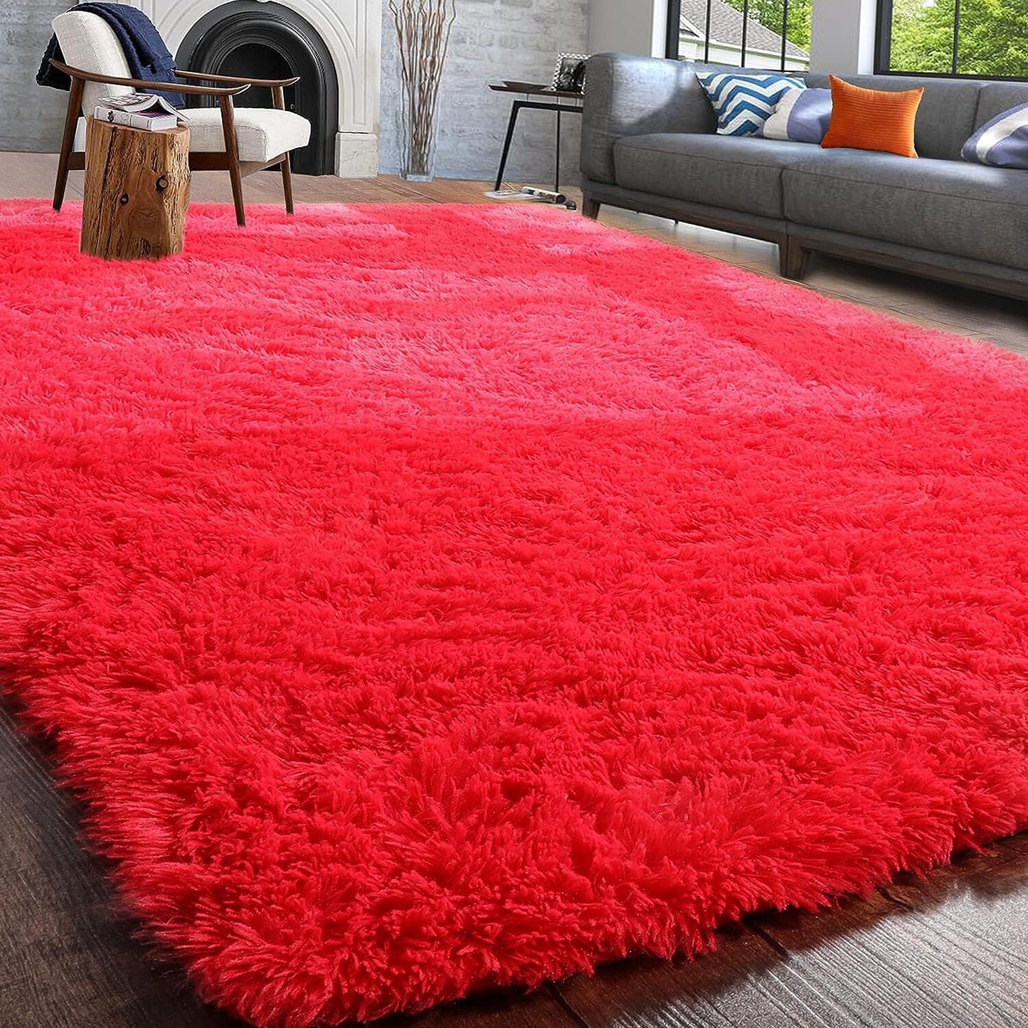 Large 230 x 160 Soft Shag Rug Carpet Mat Red