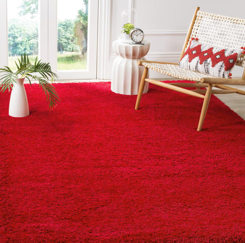 Large 230 x 160 Soft Shag Rug Carpet Mat Red