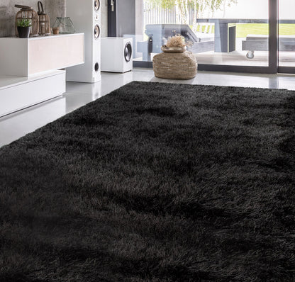 Large 230 x 160 Soft Shag Rug Carpet Mat Black