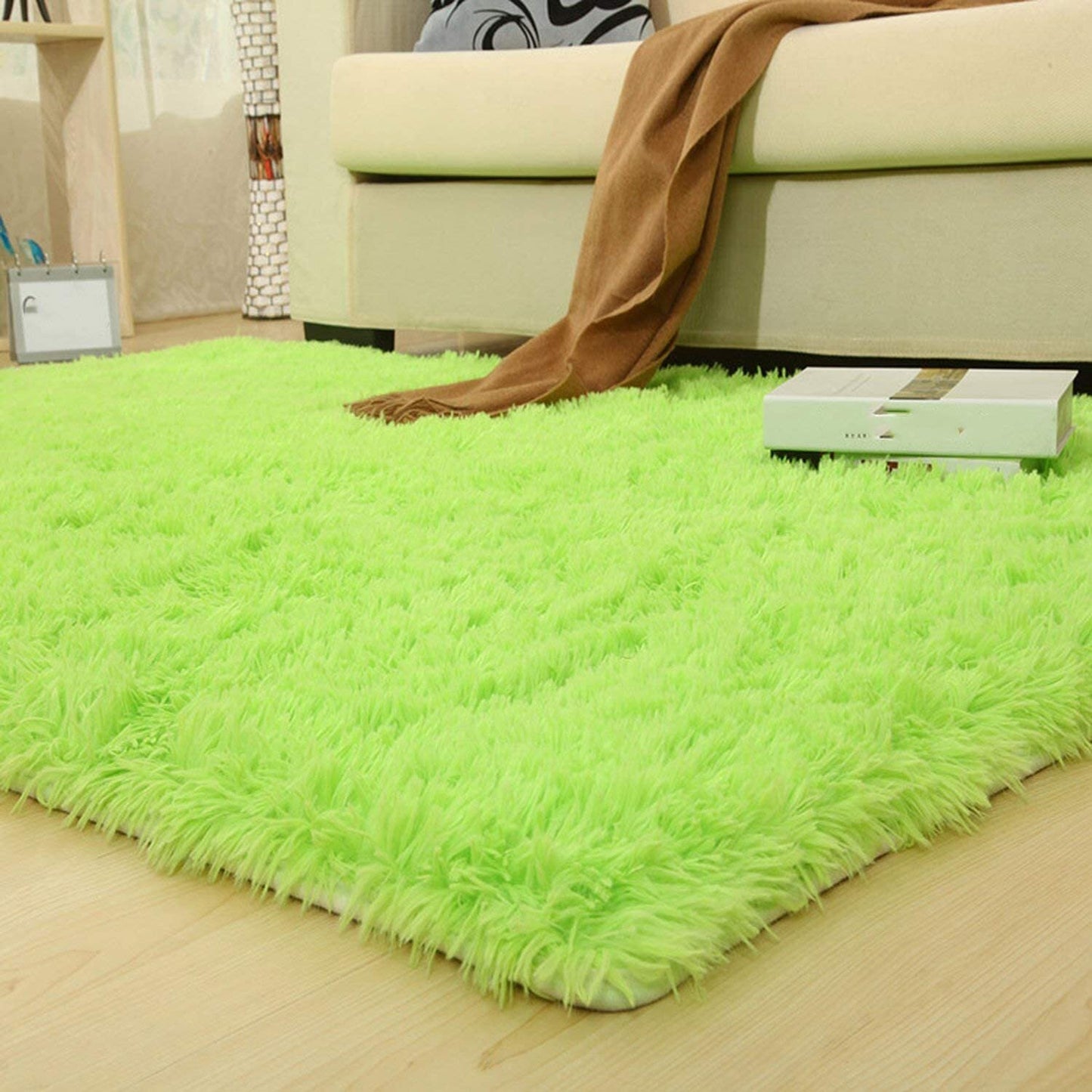 160 x 120 Soft Shag Rug Carpet Mat Green