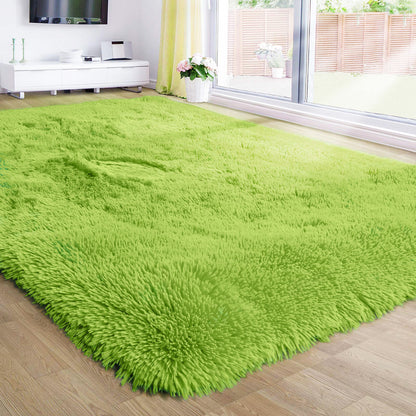 160 x 120 Soft Shag Rug Carpet Mat Green