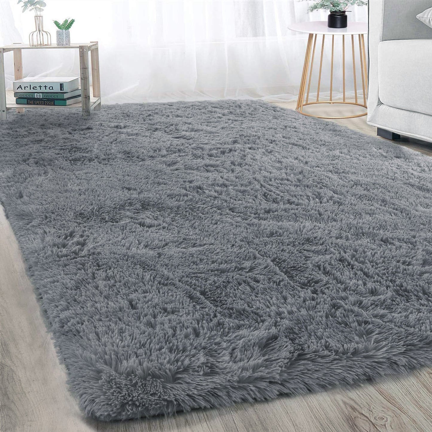 Large 160 x 120 Soft Shag Rug Carpet Mat Grey