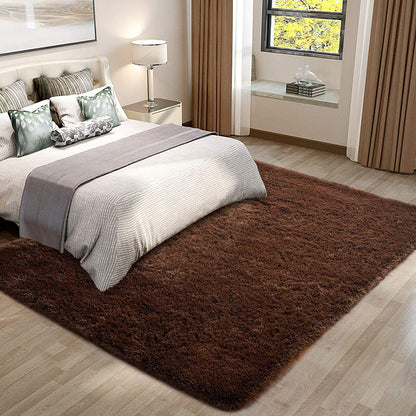 160 x 120 Soft Shag Rug Carpet Mat Chocolate