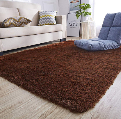 160 x 120 Soft Shag Rug Carpet Mat Chocolate