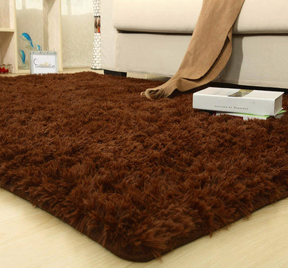 160 x 120 Soft Shag Rug Carpet Mat Chocolate