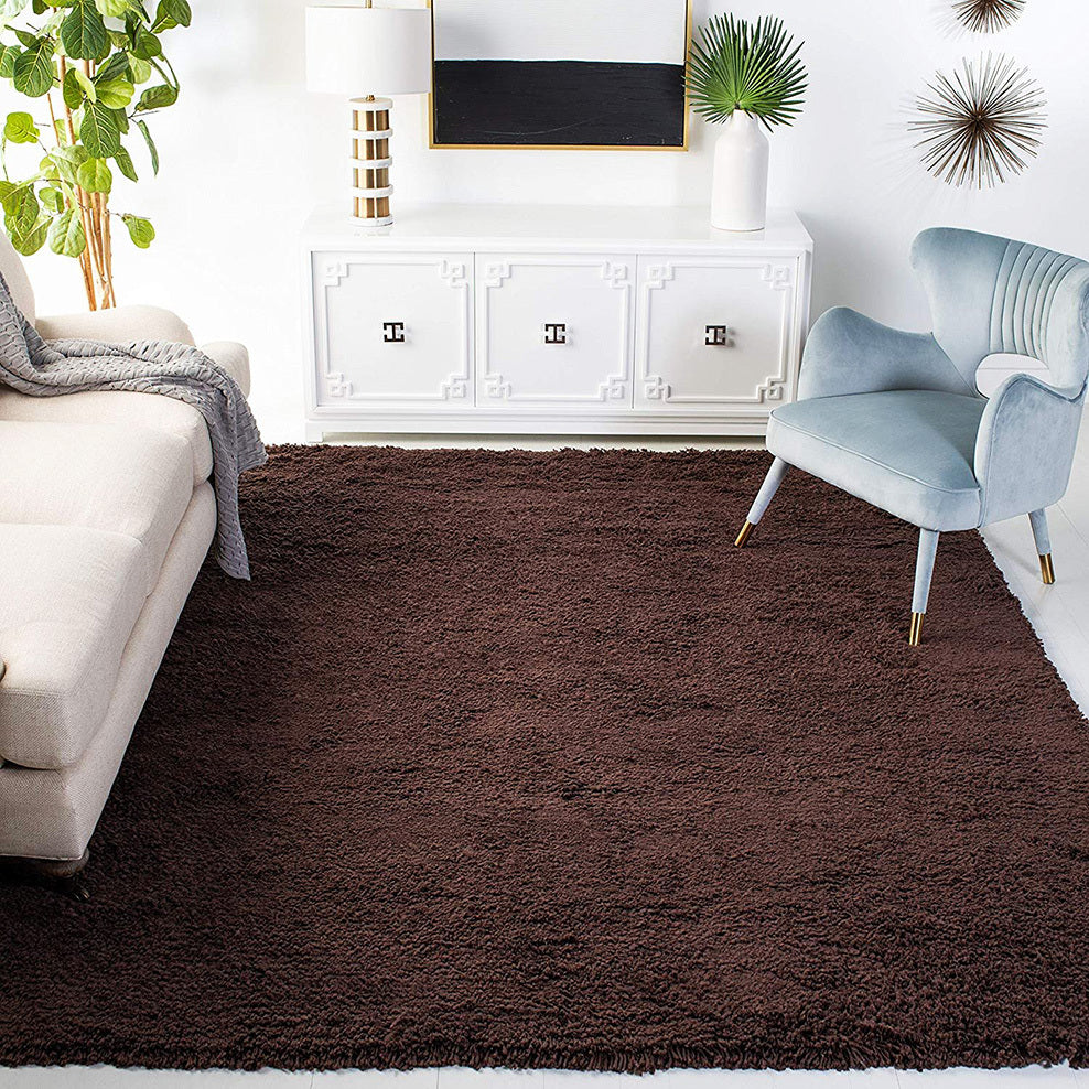 160 x 120 Soft Shag Rug Carpet Mat Chocolate