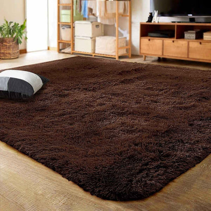 160 x 120 Soft Shag Rug Carpet Mat Chocolate