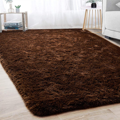 160 x 120 Soft Shag Rug Carpet Mat Chocolate