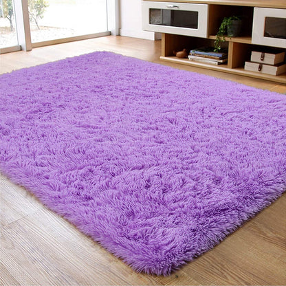 160 x 120 Soft Shag Rug Carpet Mat Purple