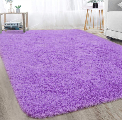 160 x 120 Soft Shag Rug Carpet Mat Purple