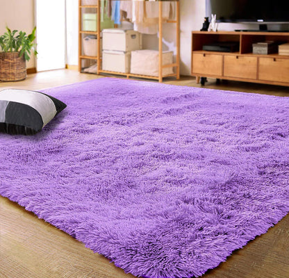 160 x 120 Soft Shag Rug Carpet Mat Purple