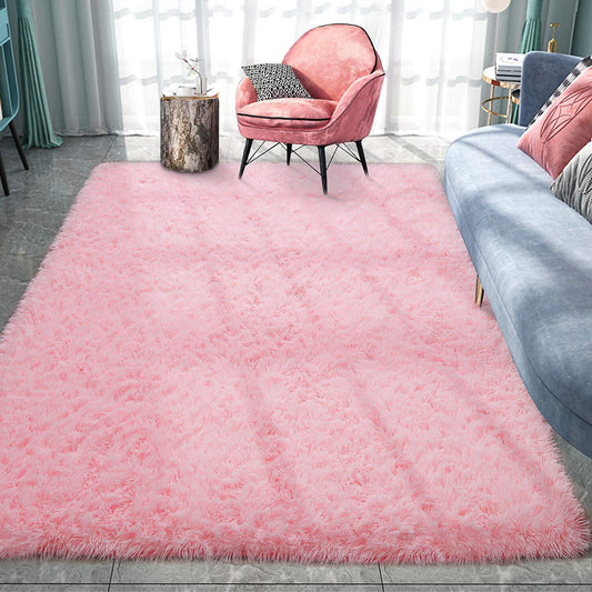 160 x 120 Soft Shag Rug Carpet Mat Pink