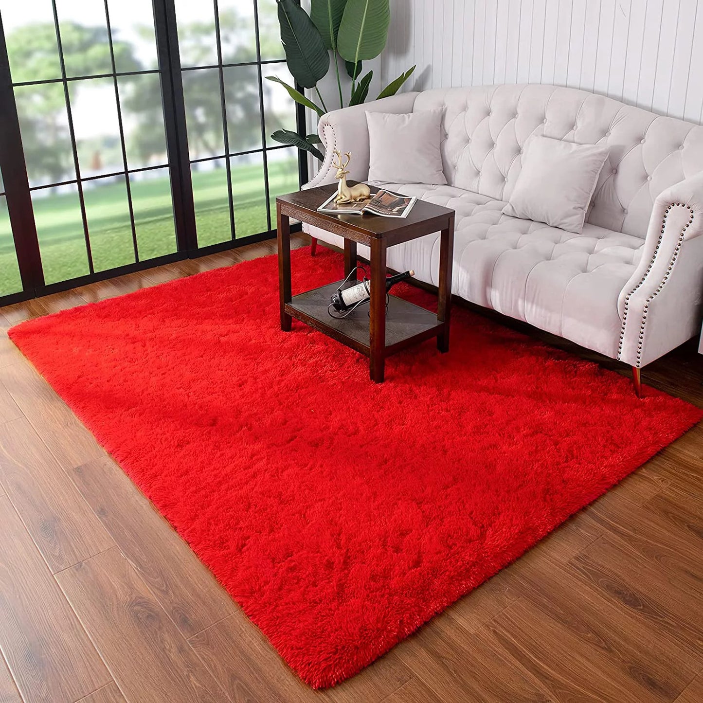 160 x 120 Soft Shag Rug Carpet Mat Red