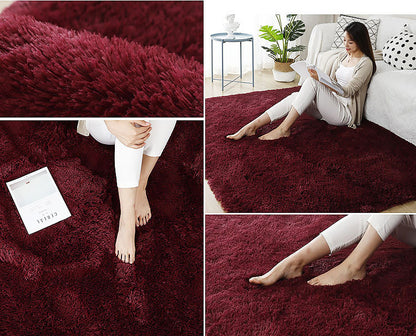 160 x 120 Soft Shag Rug Carpet Mat Wine