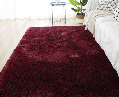 160 x 120 Soft Shag Rug Carpet Mat Wine