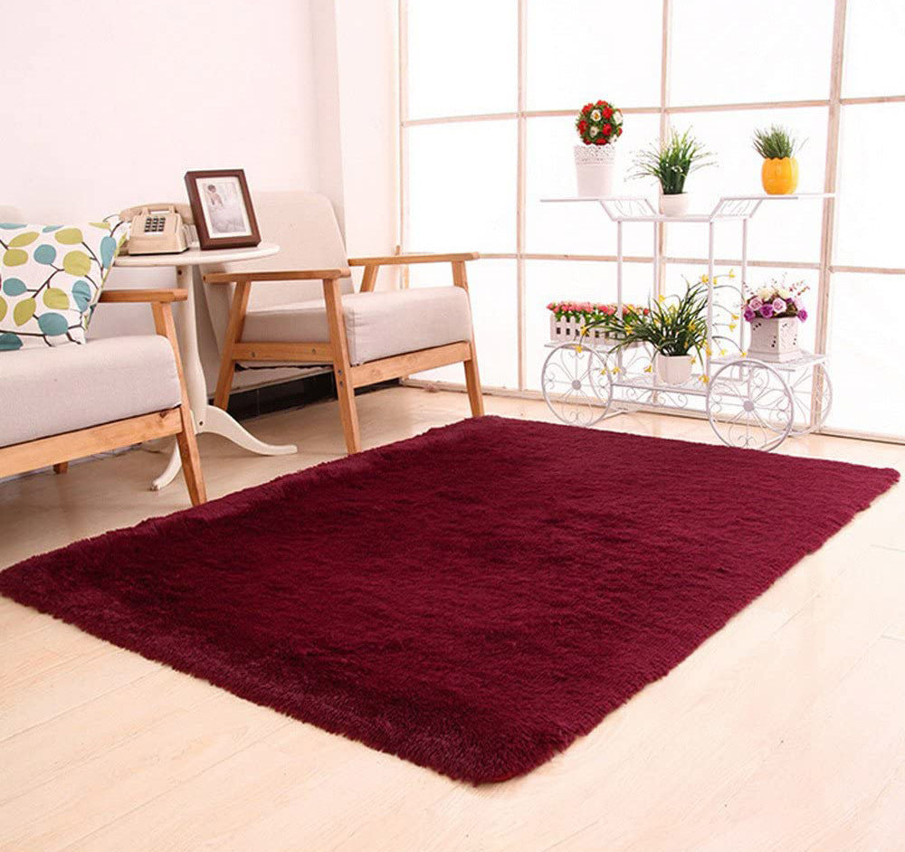 160 x 120 Soft Shag Rug Carpet Mat Wine