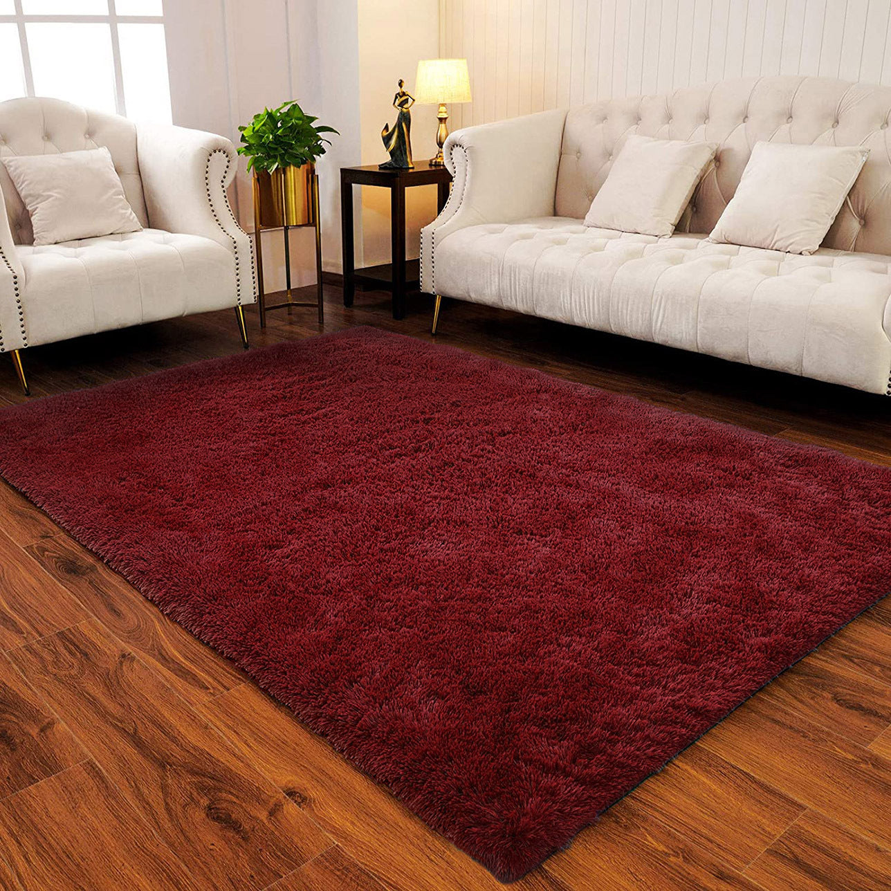 160 x 120 Soft Shag Rug Carpet Mat Wine