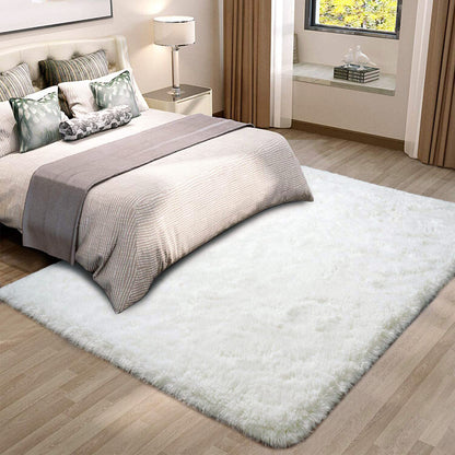 160 x 120 Soft Shag Rug Carpet Mat Cream White