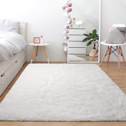 160 x 120 Soft Shag Rug Carpet Mat Cream White