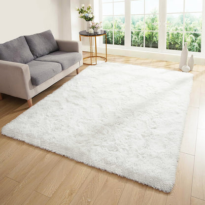 160 x 120 Soft Shag Rug Carpet Mat Cream White