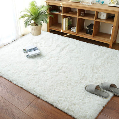 160 x 120 Soft Shag Rug Carpet Mat Cream White