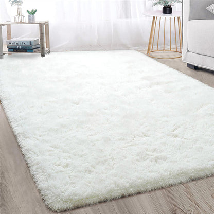 160 x 120 Soft Shag Rug Carpet Mat Cream White