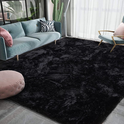 4m Extra Large Soft Shag Rug Carpet Mat Black 400 x 200