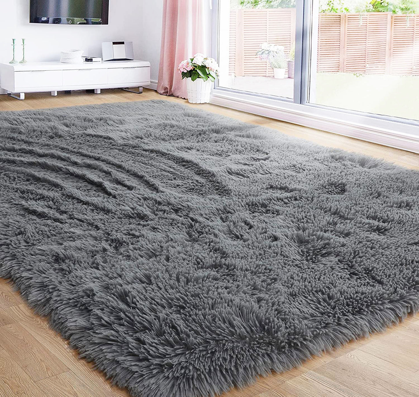 4m Extra Large Soft Shag Rug Carpet Mat Grey 400 x 200