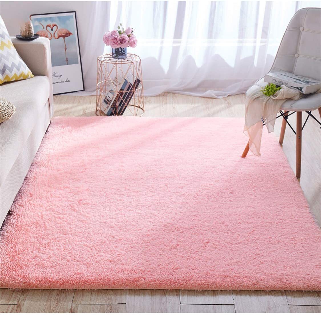 4m Extra Large Soft Shag Rug Carpet Mat Pink 400 x 200