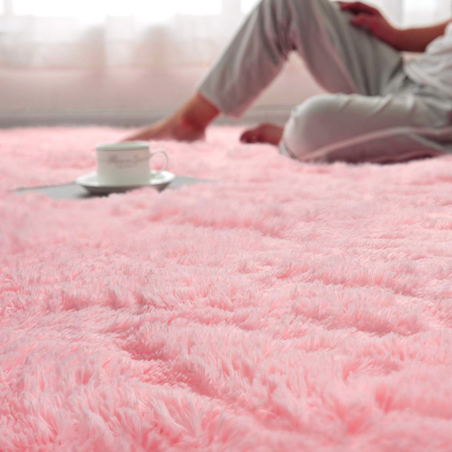 4m Extra Large Soft Shag Rug Carpet Mat Pink 400 x 200