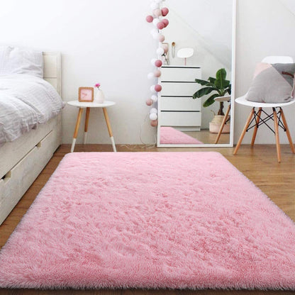 4m Extra Large Soft Shag Rug Carpet Mat Pink 400 x 200