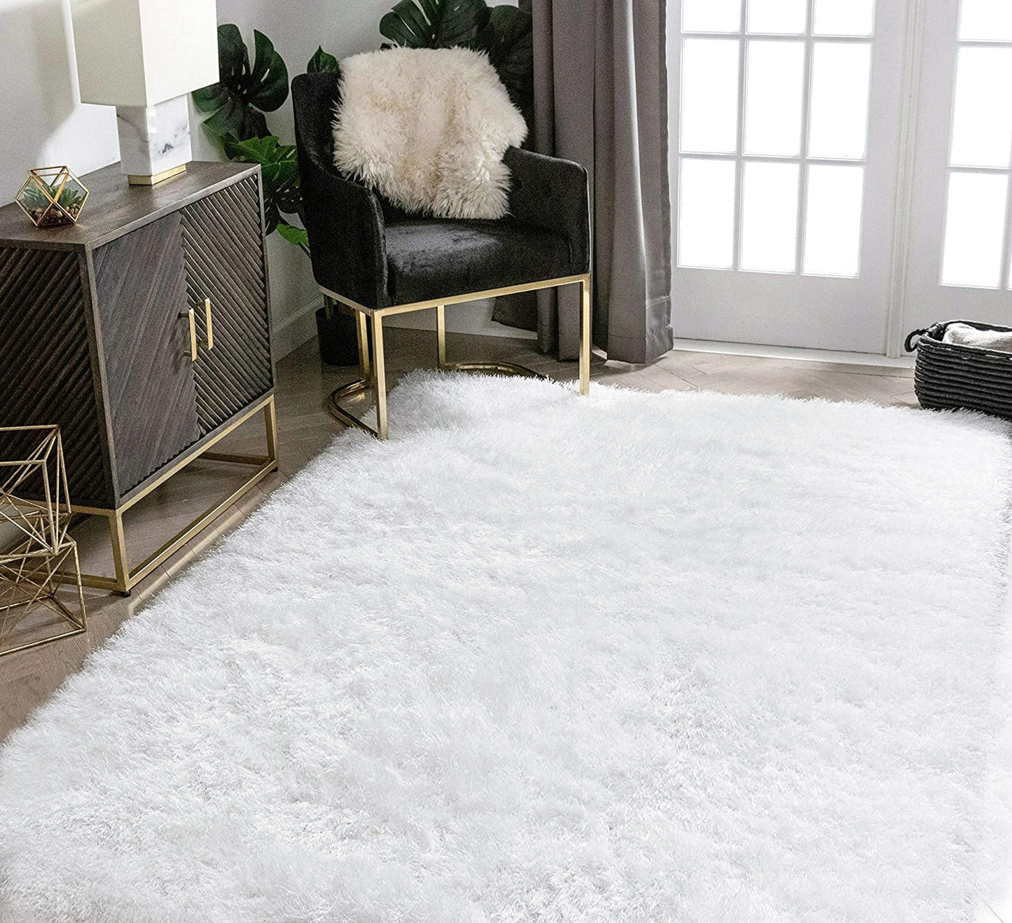 4m Extra Large Soft Shag Rug Carpet Mat White 400 x 200